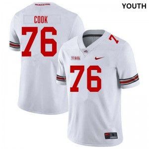 Youth #76 OSU Football Jake Cook Stitched Jersey - White