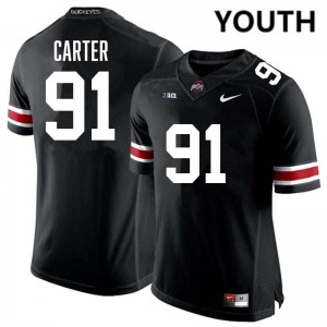 Youth Football #91 Go Bucks Jarquez Carter Replica Jersey - Black