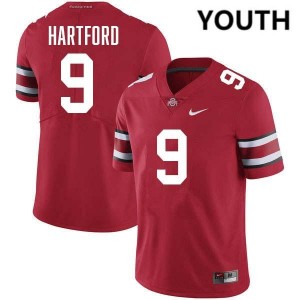 Youth #9 OSU Buckeyes Football Malik Hartford Alumni Jersey - Red