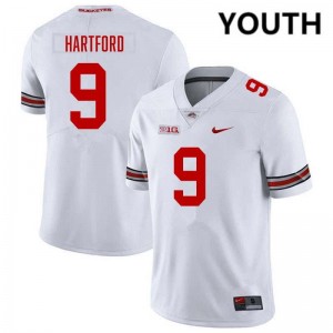 Youth Football #9 OSU Malik Hartford Player Jersey - White