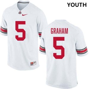 Youth Football #5 Buckeye Nation Mylan Graham Alumni Jersey - White