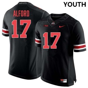 Youth #17 Ohio State Football Tarvos Alford Player Jersey - Blackout