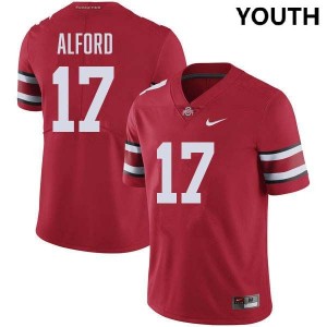 Youth #17 Ohio State Buckeyes Football Tarvos Alford NCAA Jersey - Red