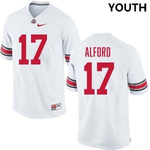 Youth #17 Buckeye Nation Football Tarvos Alford University Jersey - White