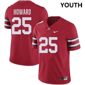 Youth #25 OSU Buckeyes Football Ty Howard Game Jersey - Red