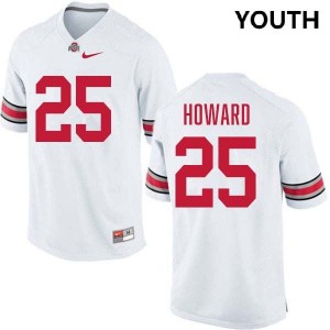 Youth #25 Ohio State Buckeyes Football Ty Howard 2025 Jersey - White