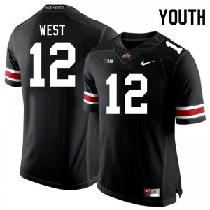 Youth Football #12 Ohio State Bryce West University Jersey - Black