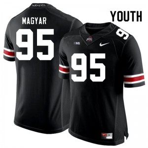 Youth #95 OSU Buckeyes Football Casey Magyar Player Jersey - Black