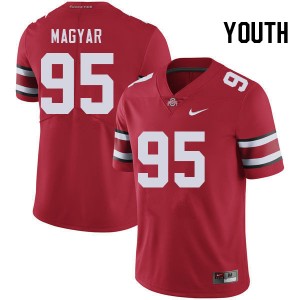 Youth Football #95 Ohio State Buckeyes Casey Magyar Player Jersey - Red