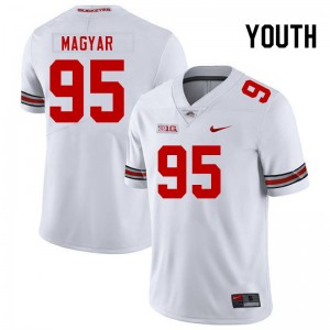 Youth Football #95 Go Bucks Casey Magyar 2025-26 Jersey - White