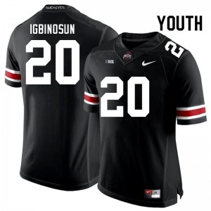 Youth Football #20 Ohio State Buckeyes Davison Igbinosun Player Jersey - Black