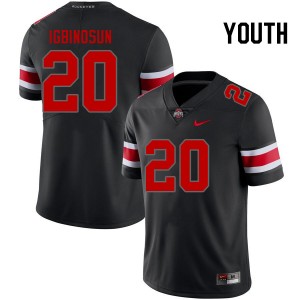 Youth Football #20 Ohio State Davison Igbinosun Limited Jersey - Blackout