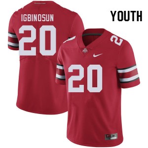 Youth Football #20 Ohio State Davison Igbinosun University Jersey - Red