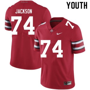 Youth Football #74 Ohio State Donovan Jackson Player Jersey - Red