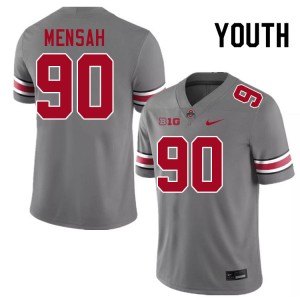 Youth Football #90 OSU Buckeyes Eric Mensah Player Jersey - Grey