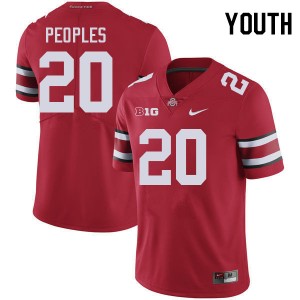 Youth Football #20 OSU James Peoples Replica Jersey - Red
