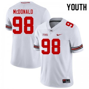 Youth #98 Go Bucks Football Kayden McDonald NCAA Jersey - White
