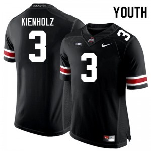 Youth Football #3 Ohio State Lincoln Kienholz Official Jersey - Black