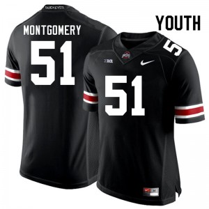 Youth #51 Buckeye Nation Football Luke Montgomery Official Jersey - Black