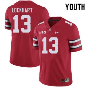 Youth Football #13 Buckeye Nation Miles Lockhart Official Jersey - Red