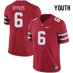 Youth Football #6 OSU Buckeyes Sonny Styles Replica Jersey - Red