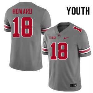 Youth Football #18 OSU Buckeyes Will Howard Player Jersey - Grey