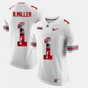 Mens #1 Ohio State Buckeye Pictorial Fashion Braxton Miller college Jersey - White