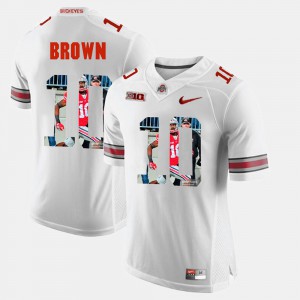 Men's #10 Ohio State Pictorial Fashion CaCorey Brown college Jersey - White