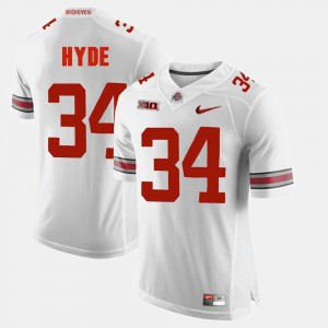 Mens Alumni Football Game Buckeyes #34 CameCarlos Hyde college Jersey - White