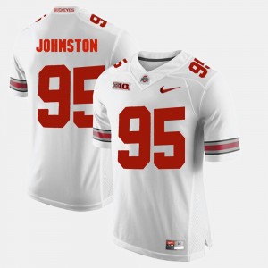 Men's OSU Buckeyes #95 Alumni Football Game Cameron Johnston college Jersey - White