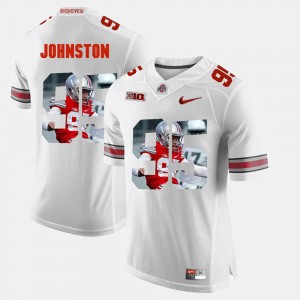 Mens #95 OSU Buckeyes Pictorial Fashion Cameron Johnston college Jersey - White