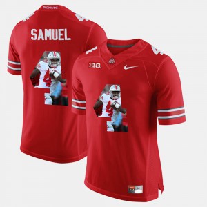 Mens #4 OSU Buckeyes Pictorial Fashion Curtis Samuel college Jersey - Scarlet