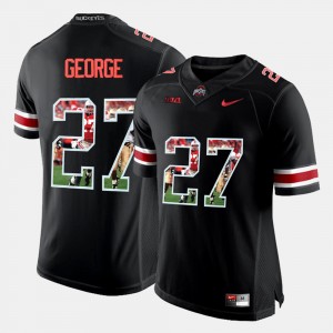 Mens #27 Eddie George college Jersey - Black Pictorial Fashion Ohio State