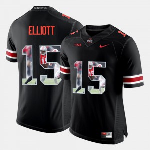 Men #15 Ohio State Pictorial Fashion Ezekiel Elliott college Jersey - Black