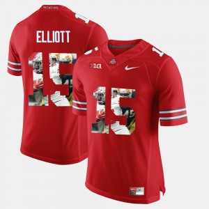 Men #15 Pictorial Fashion OSU Ezekiel Elliott college Jersey - Scarlet