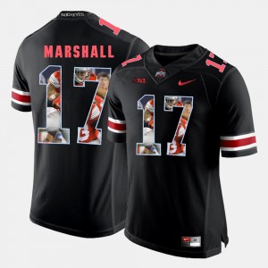 Men's Pictorial Fashion #17 Ohio State Buckeye Jalin Marshall college Jersey - Black