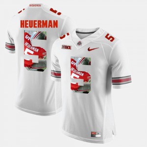 Men's Pictorial Fashion #5 Ohio State Buckeyes Jeff Heuerman college Jersey - White