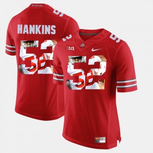 Mens #52 OSU Buckeyes Pictorial Fashion Johnathan Hankins college Jersey - Scarlet