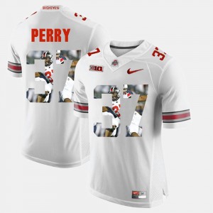 Mens Pictorial Fashion #37 OSU Buckeyes Joshua Perry college Jersey - White