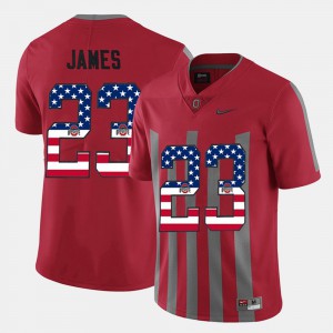 Men #23 Lebron James college Jersey - Scarlet US Flag Fashion OSU Buckeyes