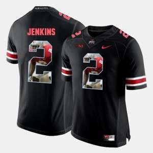 Mens Buckeyes #2 Pictorial Fashion Malcolm Jenkins college Jersey - Black