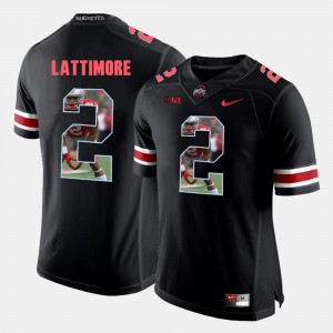 Men's #2 Ohio State Pictorial Fashion Marshon Lattimore college Jersey - Black