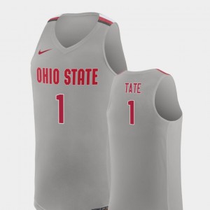 Men's Replica Basketball Buckeye #1 Jae'Sean Tate college Jersey - Pure Gray