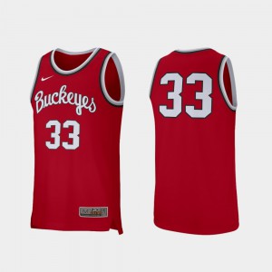 Men's Basketball Retro Performance Buckeye #33 college Jersey - Scarlet