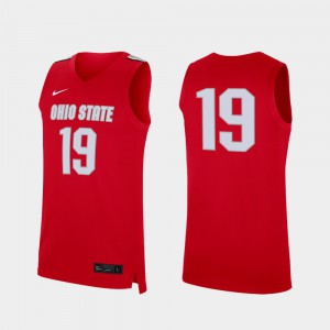 Mens Basketball Replica #19 Buckeye college Jersey - Scarlet