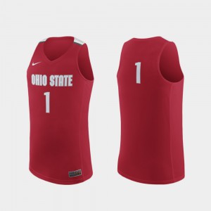 Mens Buckeyes Replica #1 Basketball college Jersey - Scarlet