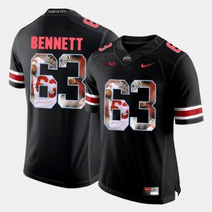 Men's #63 Ohio State Pictorial Fashion Michael Bennett college Jersey - Black