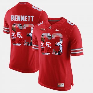 Men's #63 Ohio State Buckeyes Pictorial Fashion Michael Bennett college Jersey - Scarlet