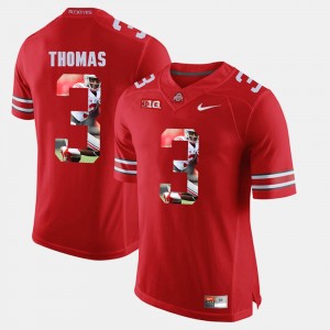 Men's Pictorial Fashion #3 Ohio State Buckeye Michael Thomas college Jersey - Scarlet