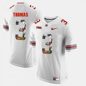 Mens #3 Ohio State Pictorial Fashion Michael Thomas college Jersey - White